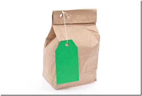 Lunch bag with green tag price