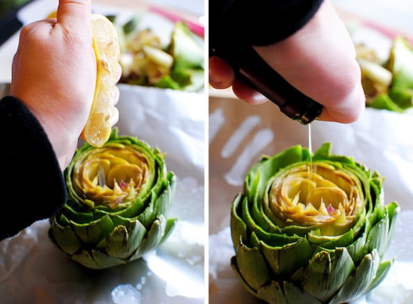 Roasted Artichokes with Lemon and Garlic - Iowa Girl Eats