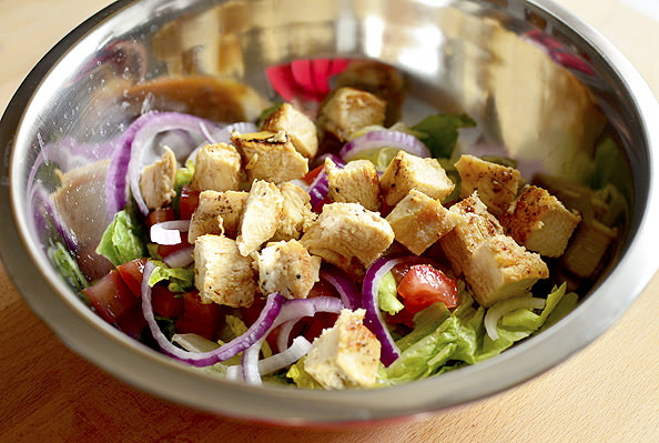 Chicken Caesar Salad Wrap via Iowa Girl Eats