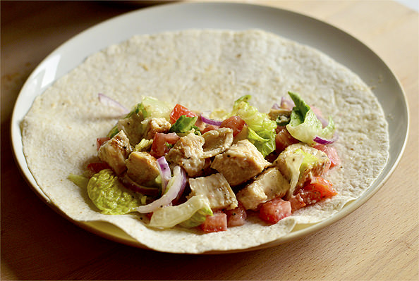 Chicken Caesar Salad Wrap via Iowa Girl Eats