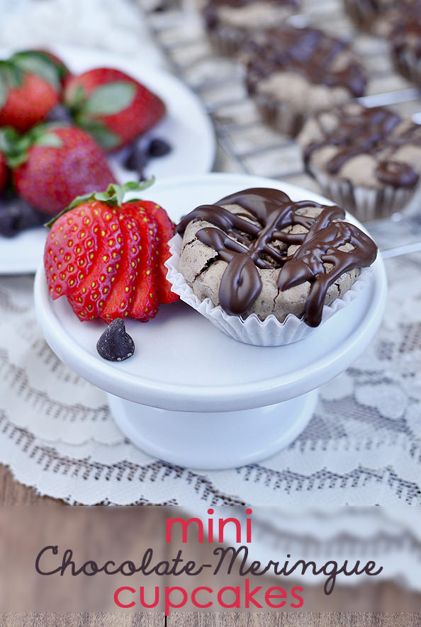 Mini Chocolate Meringue Cupcakes via Iowa Girl Eats