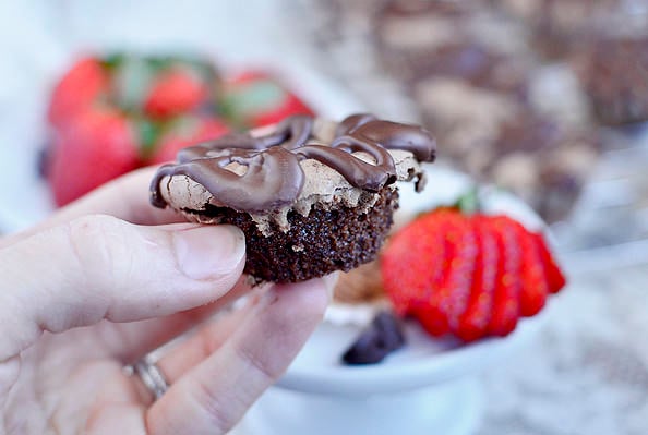 Mini Chocolate Meringue Cupcakes via Iowa Girl Eats