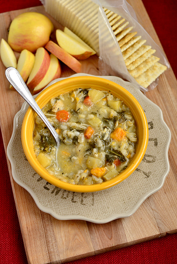 Crock Pot Chicken & Barley Vegetable Stew | iowagirleats.com