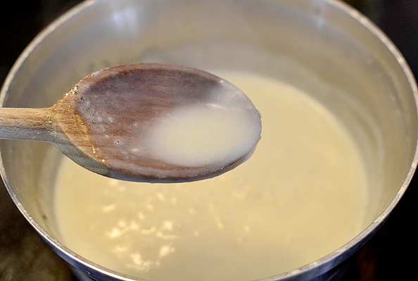 Creamy Garlic Shells is an easy pasta side dish. No store bought pouch required! | iowagirleats.com