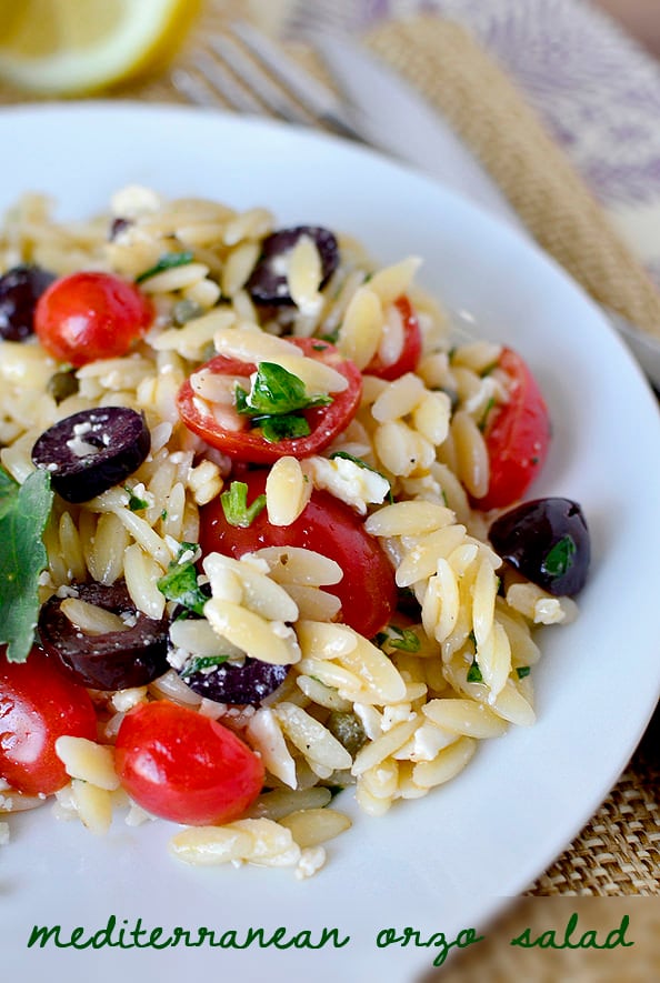 Mediterranean Orzo Salad | iowagirleats.com