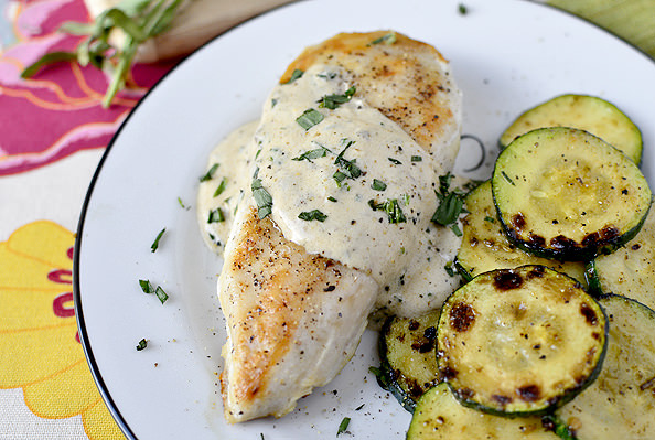 Creamy Chicken and Herb Skillet | iowagirleats.com