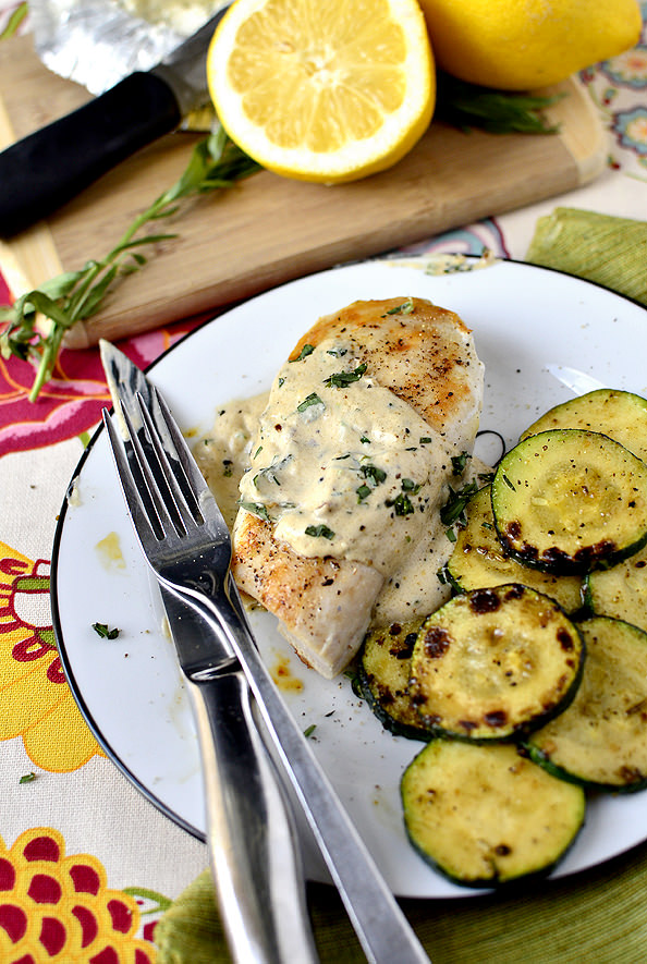 Creamy Chicken and Herb Skillet | iowagirleats.com