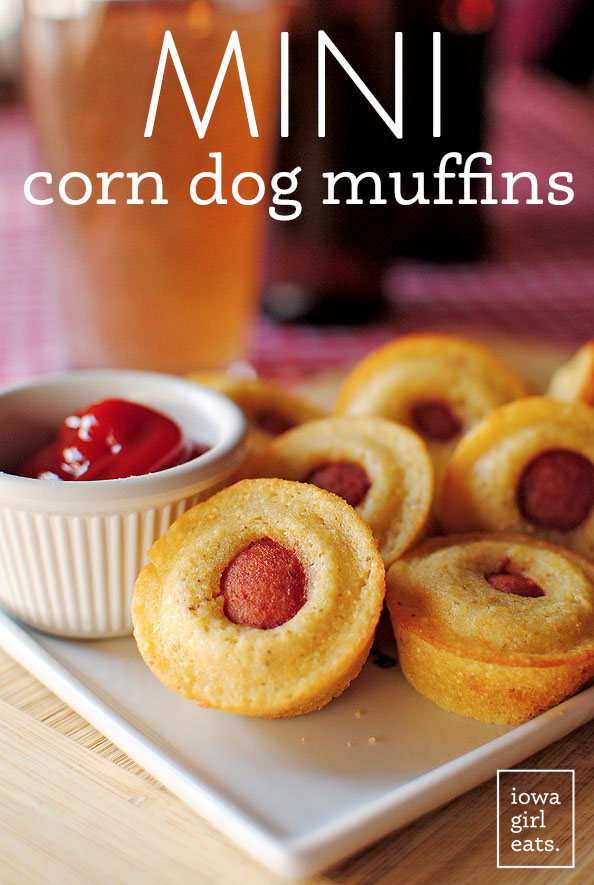 The original Mini Corn Dog Muffins! These fun and poppable bites are perfect for snack time, dinner, or game day. Easily made gluten-free, too!