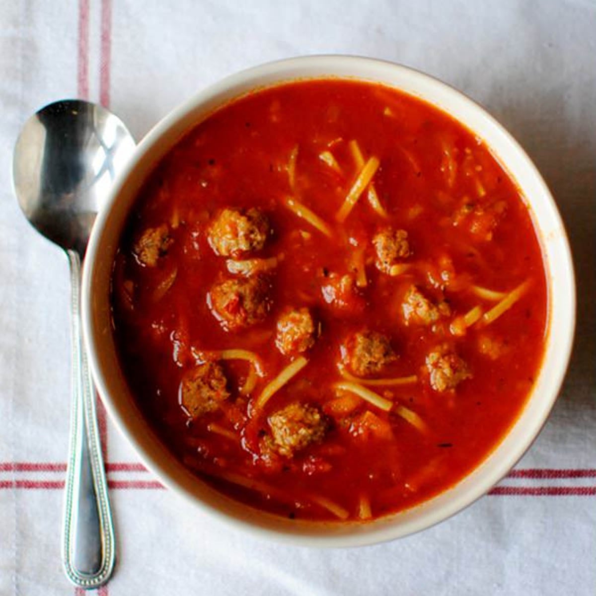 Spaghetti and Meatball Soup