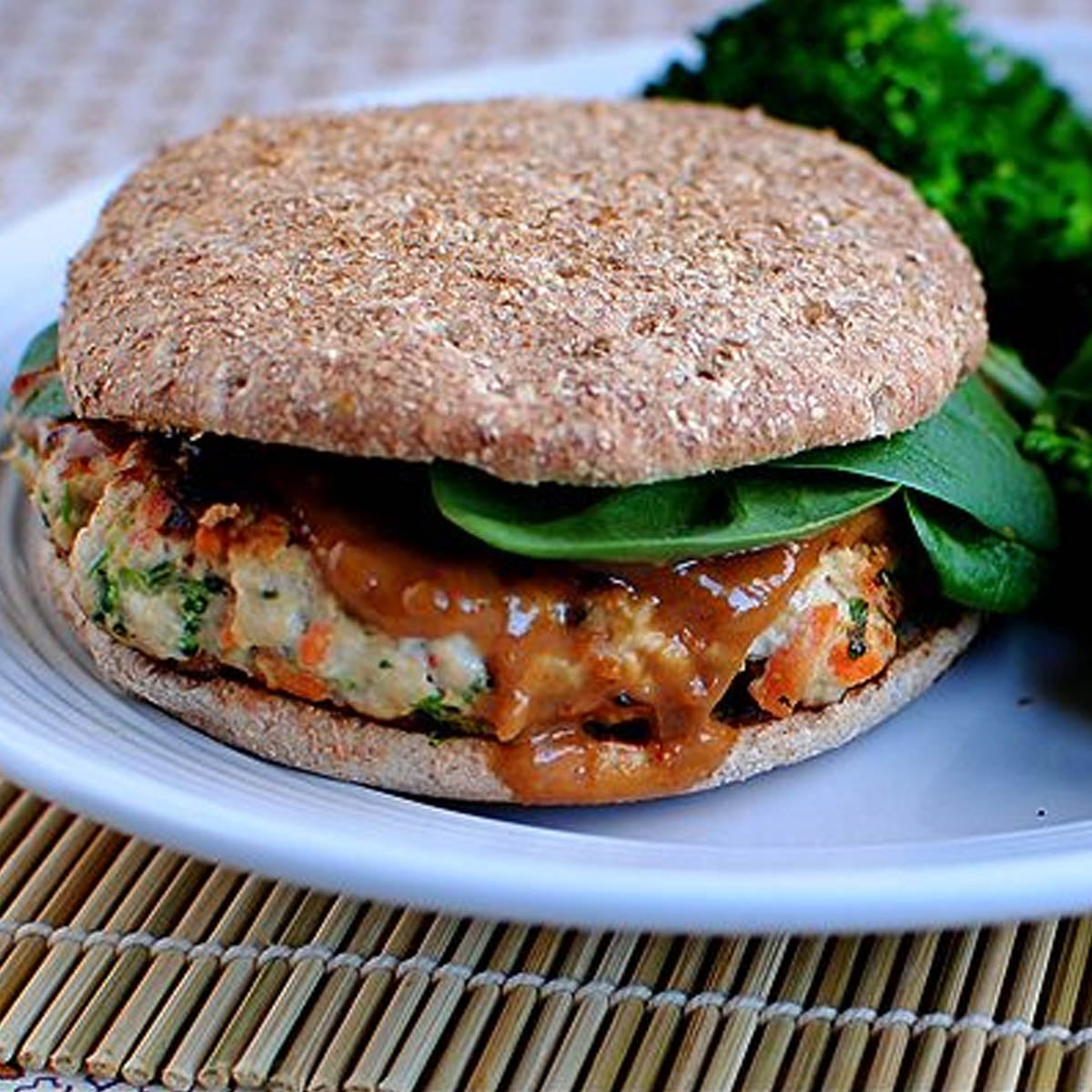 Thai Turkey Burgers with Peanut Sauce