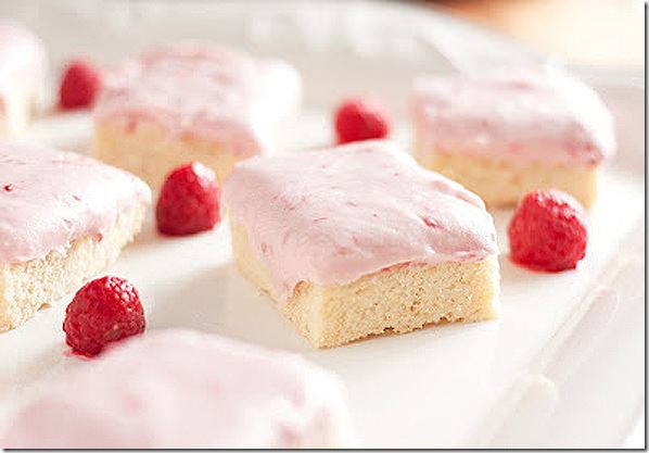 sugar cookie squares with white chocolate raspberry cheesecake frosting