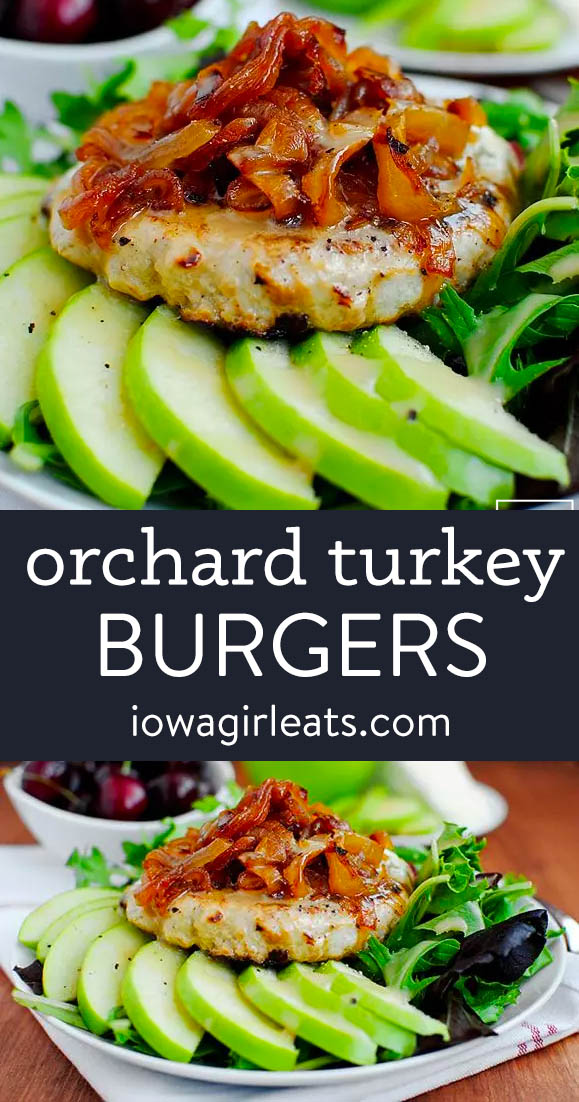 photo collage of orchard turkey burgers