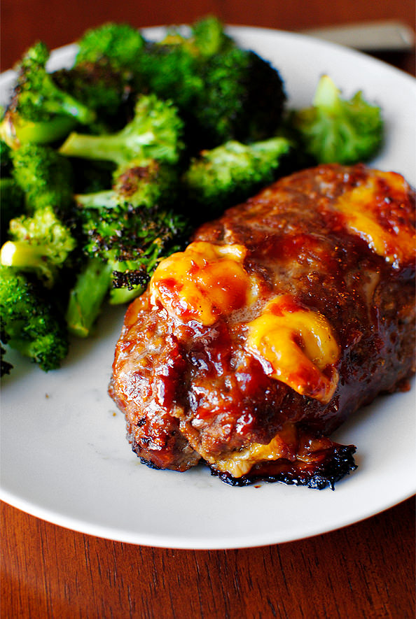 Mini BBQ Cheddar Meatloaves are studded with melty cheddar cheese and sweet BBQ sauce. This easy, gluten-free dinner recipe will be a hit with the whole family!