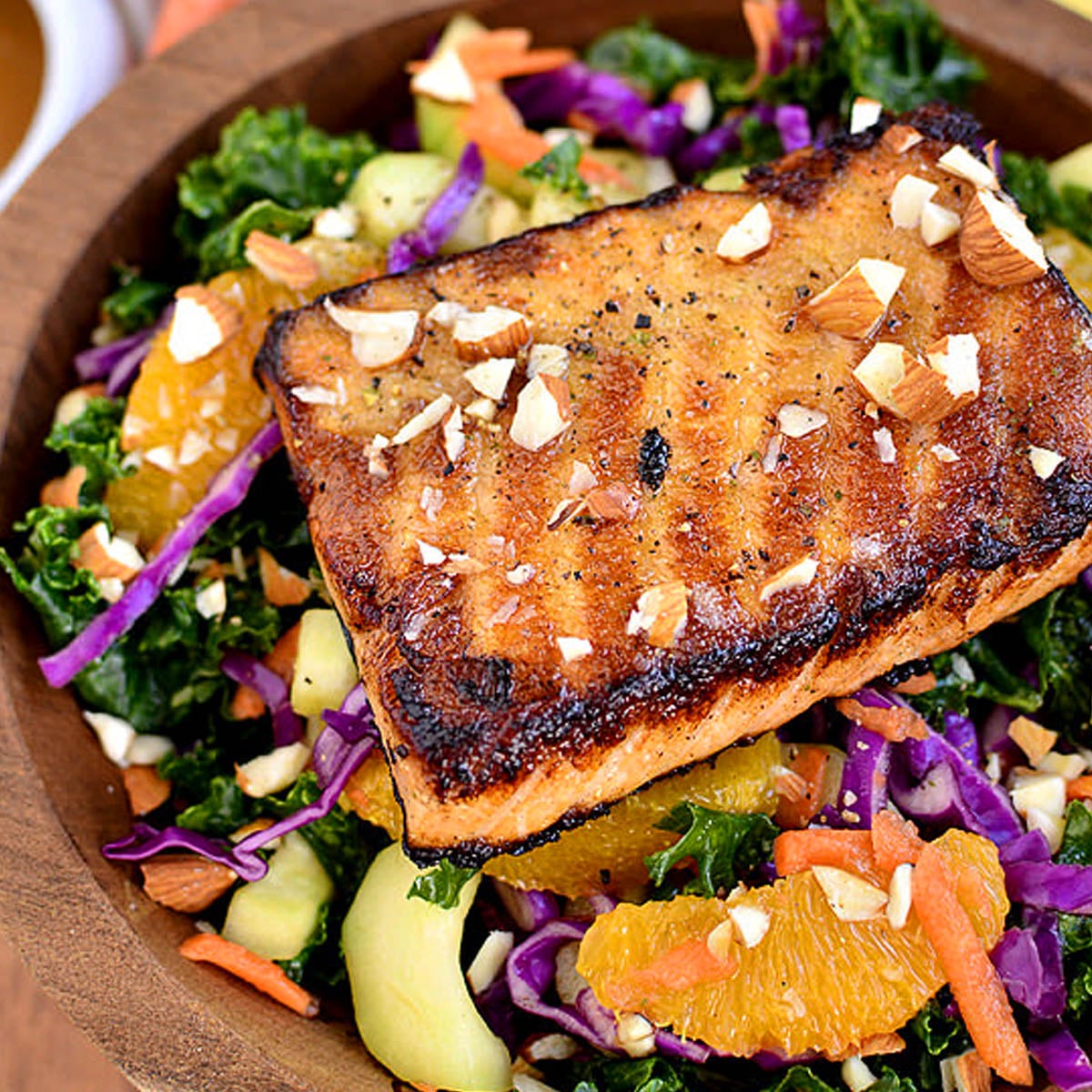 Asian Kale and Salmon Salad