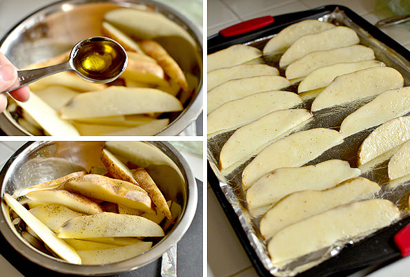 Parmesan Garlic Chicken with Roasted Potato Wedges | iowagirleats.com