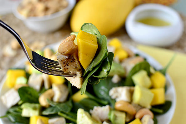 Cashew Chicken Mango Salad | iowagirleats.com