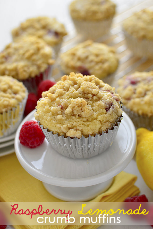 Raspberry Lemonade Crumb Muffins | iowagirleats.com