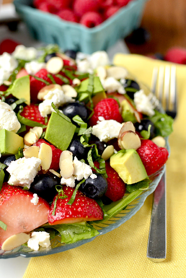  Triple-Berry Summer Salad | iowagirleats.com