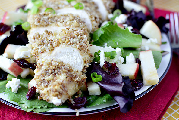 Maple Pecan Crusted Chicken Salad | iowagirleats.com