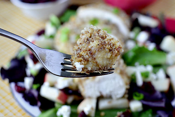 Maple Pecan Crusted Chicken Salad | iowagirleats.com