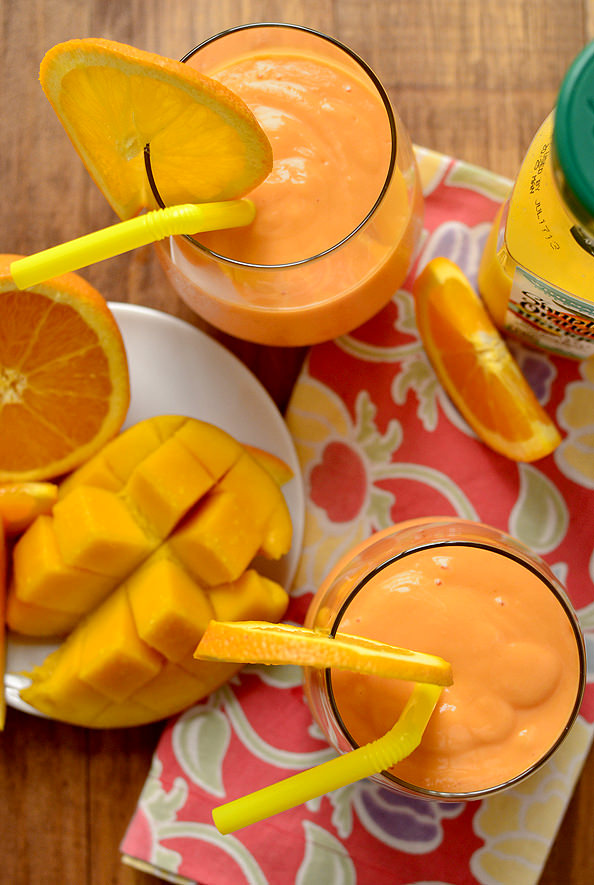 Pineapple, Mango & Orange Smoothie (with a secret ingredient!) | iowagirleats.com
