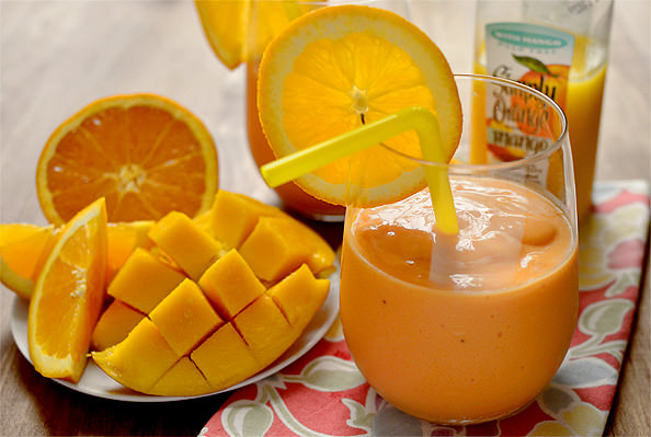 Pineapple, Mango & Orange Smoothie (with a secret ingredient!) | iowagirleats.com