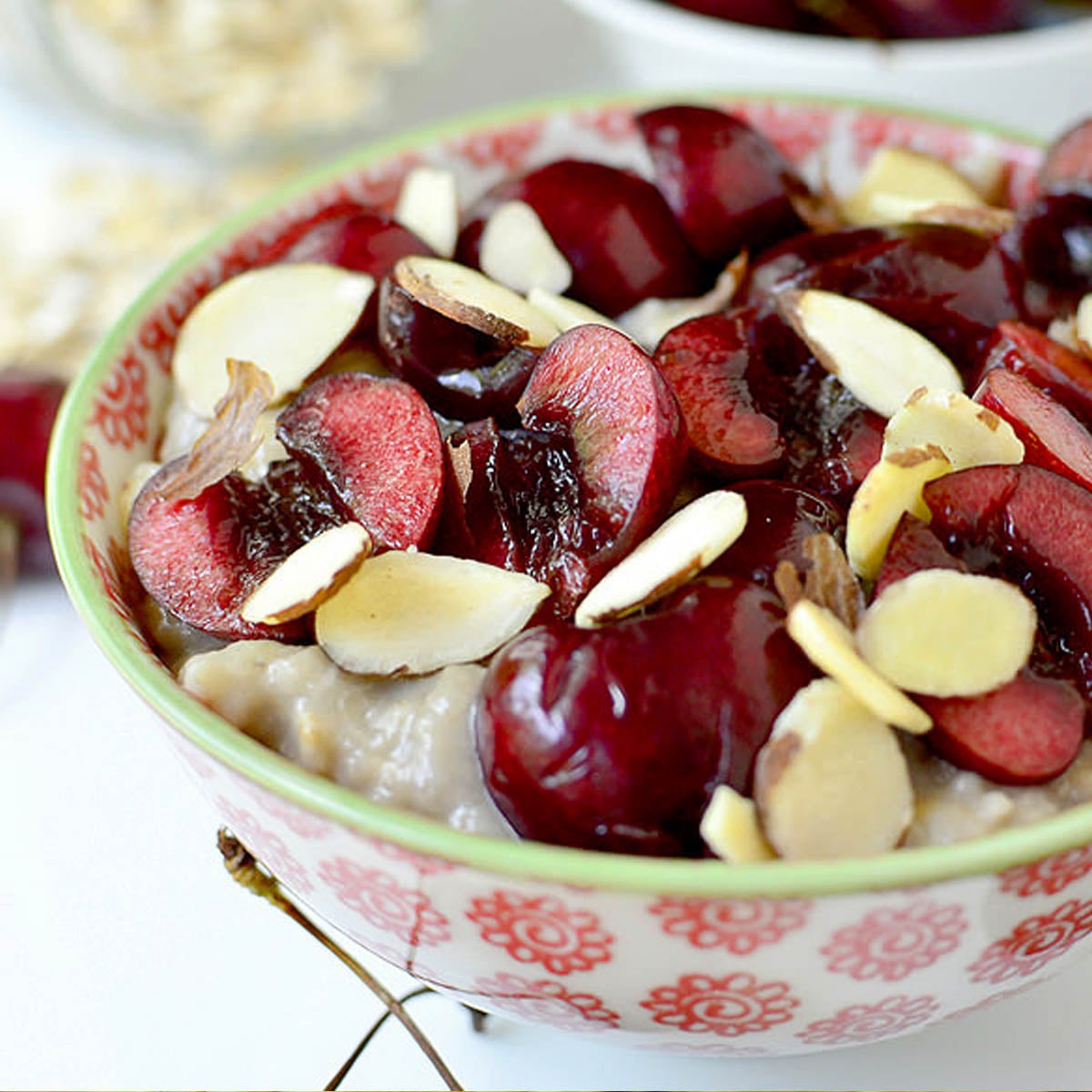 Cherry-Almond Cookie Dough Oatmeal