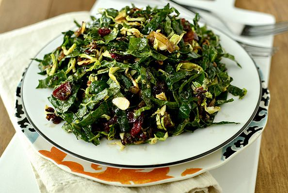 Kale Chopped Salad with Maple-Almond Vinaigrette | iowagirleats.com