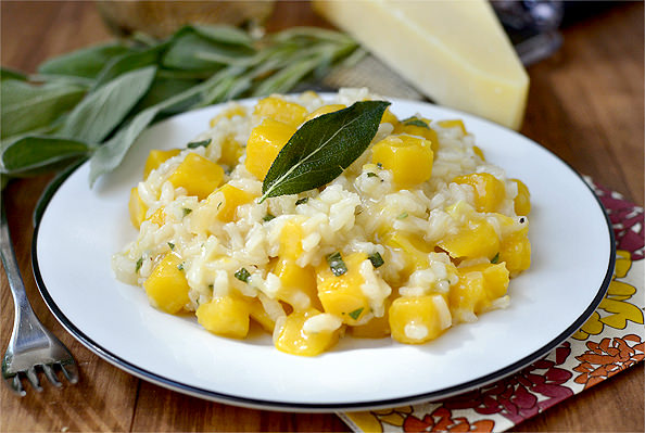 Shorcut Butternut Squash Risotto with Sage | iowagirleats.com