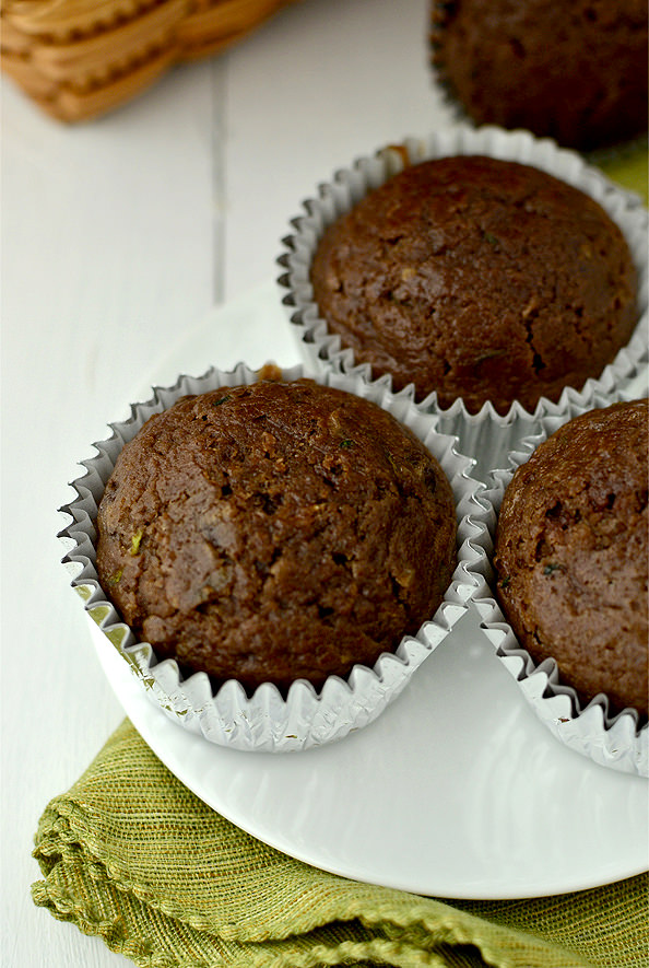 Healthier Double Chocolate Zucchini Muffins | iowagirleats.com