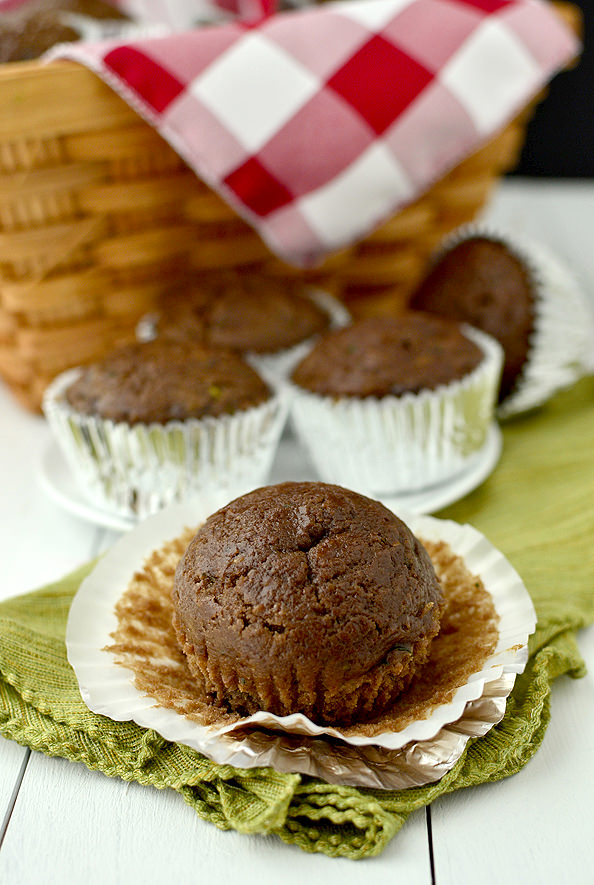 Healthier Double Chocolate Zucchini Muffins | iowagirleats.com