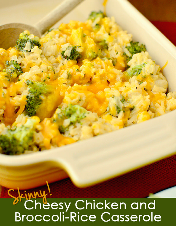 Skinny Cheesy Chicken and Broccoli-Rice Casserole | iowagirleats.com