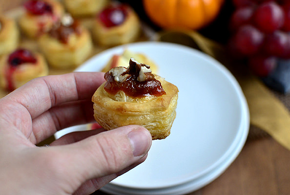 Baked Brie Bites - 3 Ways! Perfect for the holidays. | iowagirleats.com