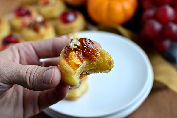 Baked Brie Bites - 3 Ways! Perfect for the holidays. | iowagirleats.com