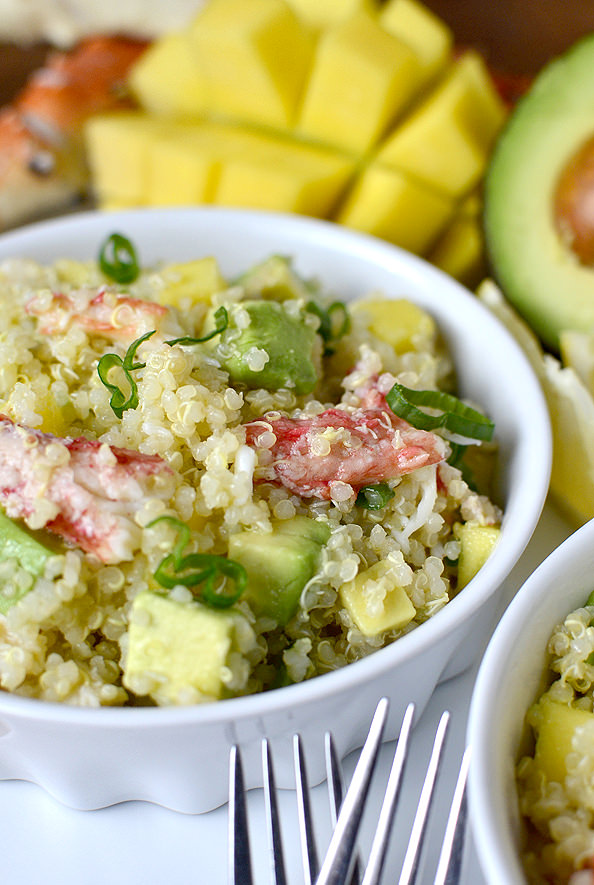 California Crab and Quinoa Salad #appetizer #salad #alaskakingcrab | iowagirleats.com