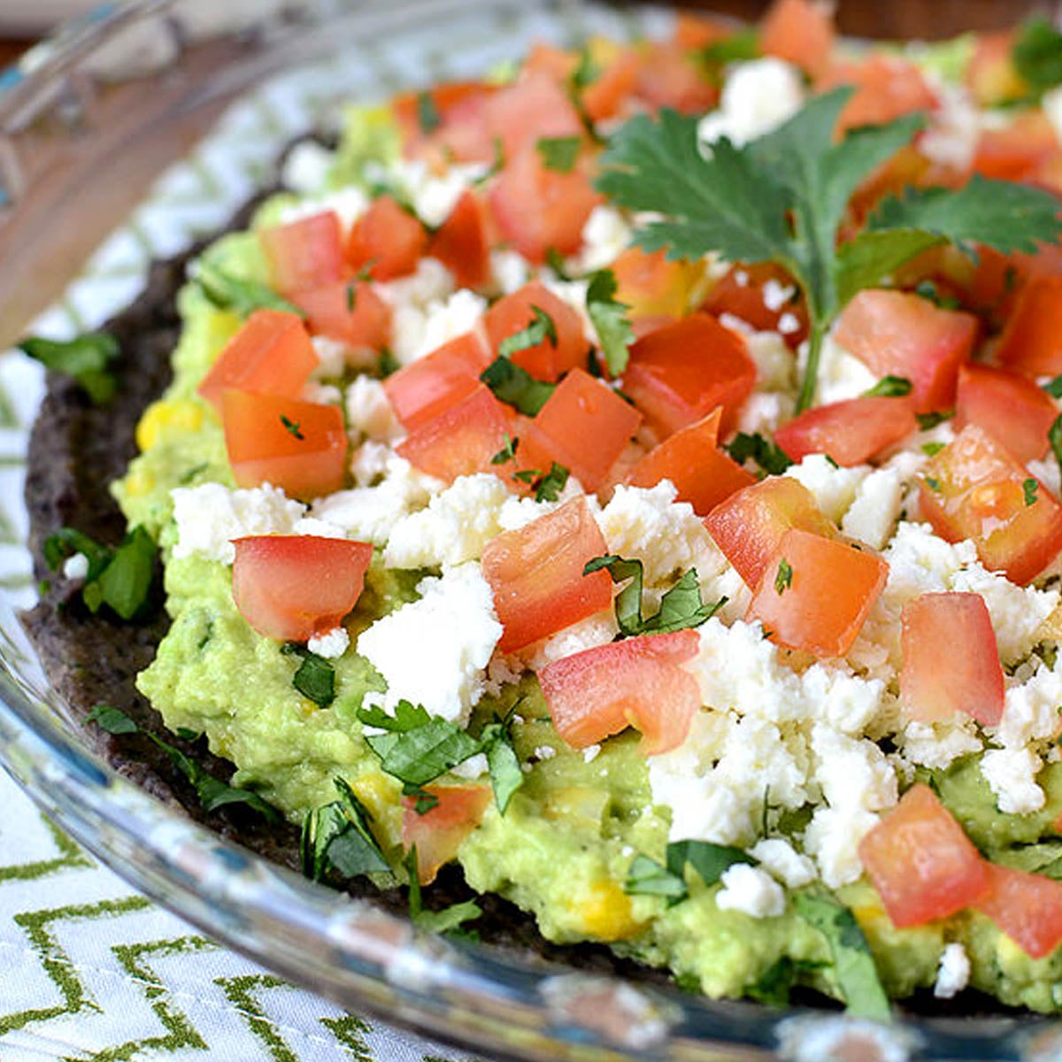 Black Bean and Sweet Corn Guacamole Dip