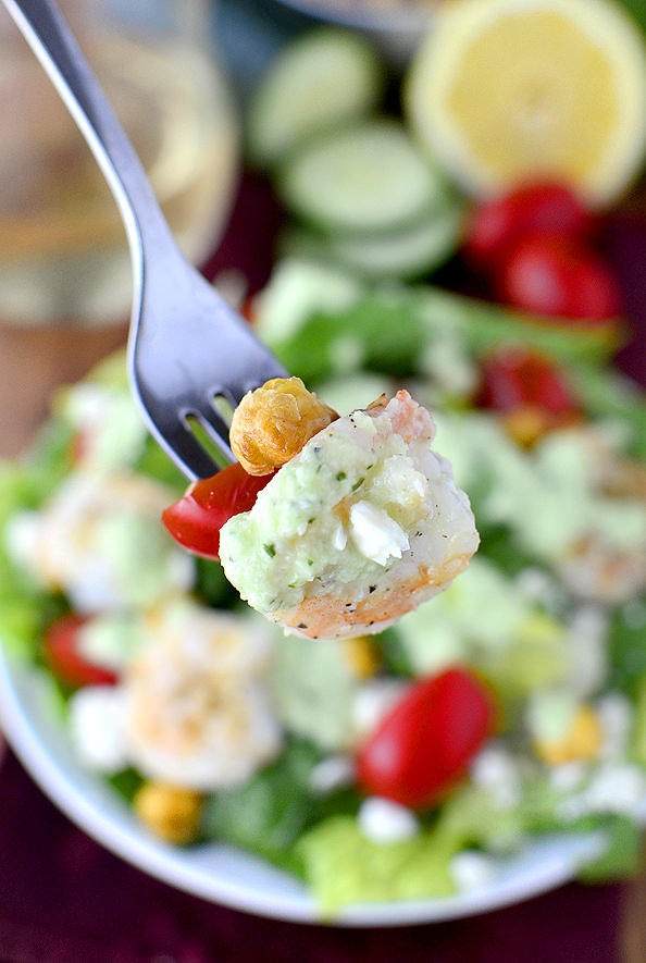 Santorini Salad with Cucumber Basil Yogurt Dressing | iowagirleats.com