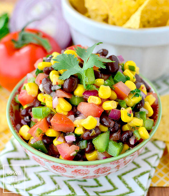 southwestern black bean dip with chips
