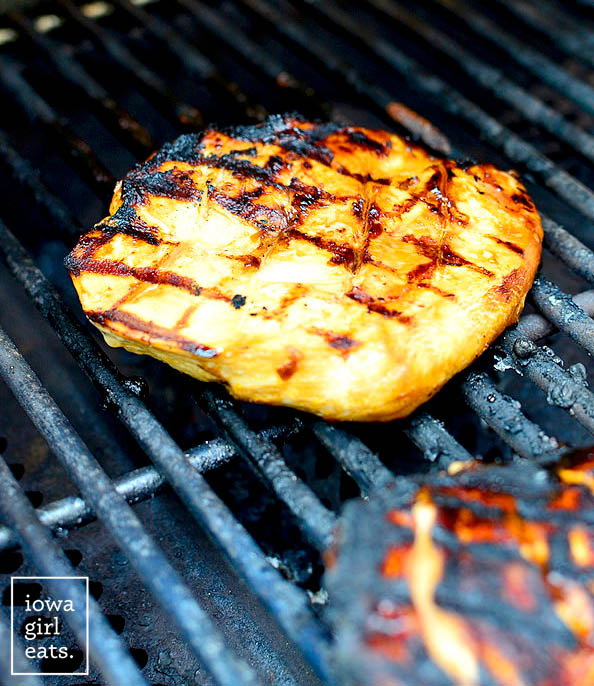 marinated chicken on a grill