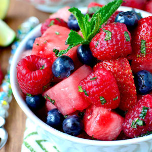 mojito fruit salad with mint