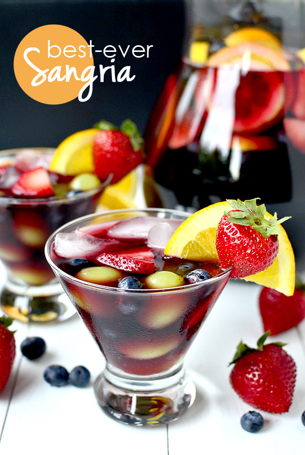 Best Ever Sangria. My all time favorite recipe for Sangria. Not too sweet! | iowagirleats.com