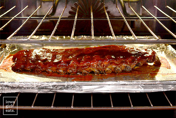 baby back ribs baking in the oven