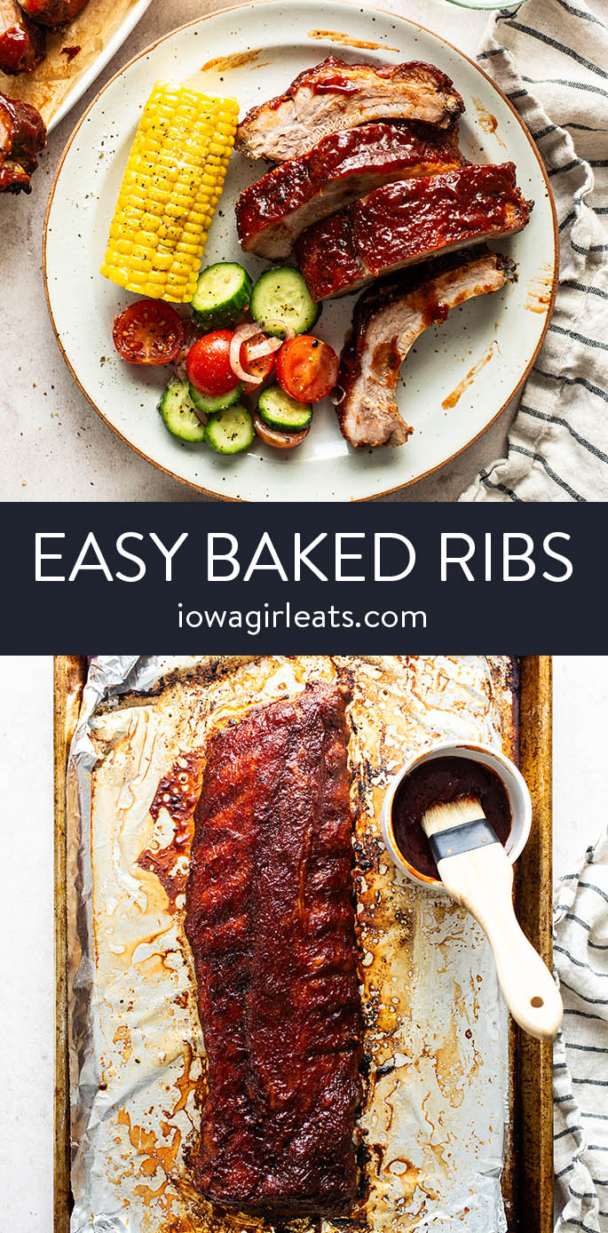 phot collage of easy baked ribs