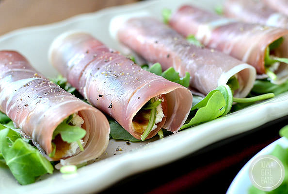 Fig & Prosciutto Roll Ups #glutenfree | iowagirleats.com