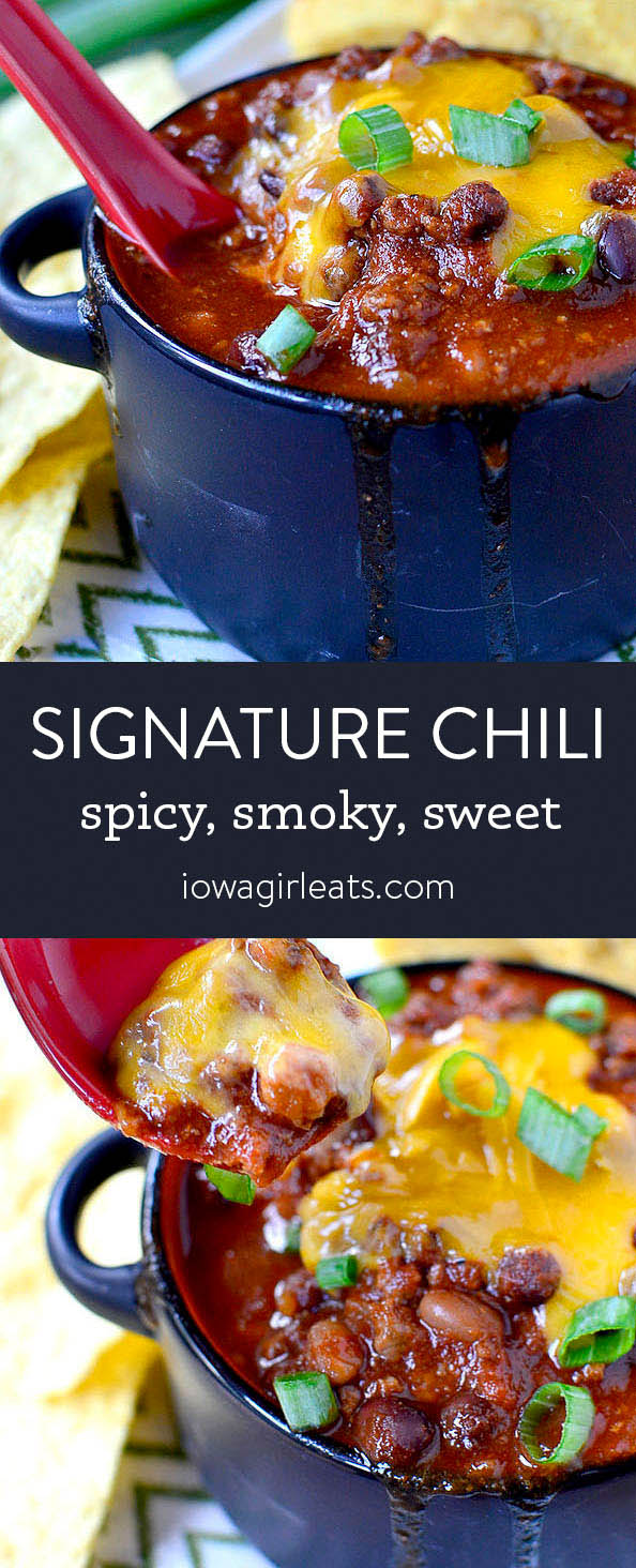 photo collage of signature chili
