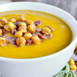 butternut squash soup made with roasted squash