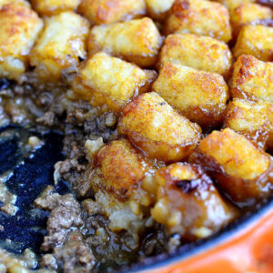 Featured image of Skillet Tater Tot Casserole