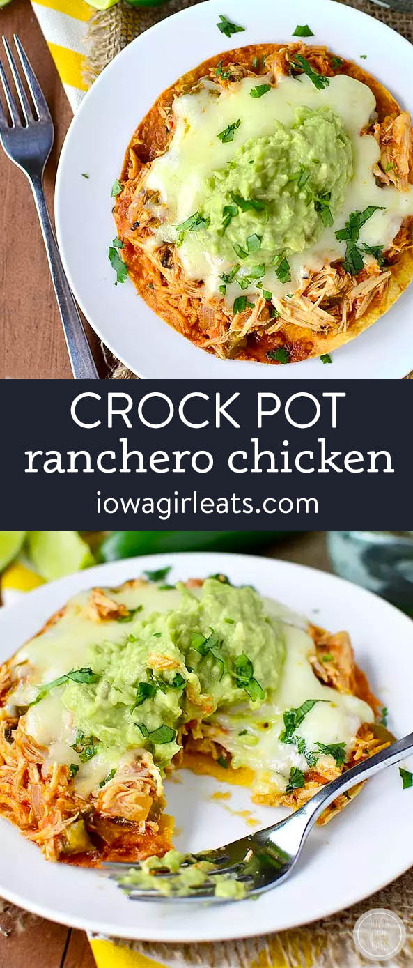 photo collage of crock pot ranchero chicken