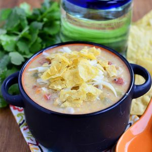 Gluten-Free White Queso Chicken and Rice Soup
