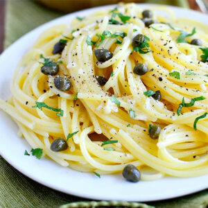 Pasta with Garlic Butter Caper Sauce